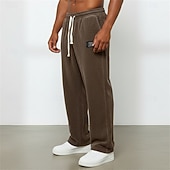 preiswerte Gerade Bein-Herren Jogginghose Hose Cordhose Freizeithose Kordelzug Elastischer Bund Gerader Schnitt Einfach Komfort Volle Länge Täglich Sport im Freien Ferien Urlaub Mode Blau Schwarz Mikroelastisch