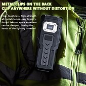 tanie Latarki-Latarka COB LED o dużej jasności z akumulatorem 1200 mAh, magnetycznym powerbankiem, cyfrowym wyświetlaczem poziomu naładowania baterii, oświetleniem wielotrybowym z klipsem, konstrukcją ABS do