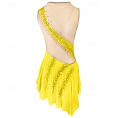 halpa Taitoluistelupuvut-Taitoluistelupuku Naisten Tyttöjen Luistimet Hameet Asut Keltainen &amp; Keltainen Tummanpunainen Tumma laivastonsininen Avoin selkä Spandex Venyvä langa Erittäin elastinen Kouluts Harjoittelu Kilpailu