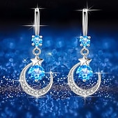 cheap Earrings-1 Pair Earrings For Women's Cubic Zirconia Daily Street Alloy Monogram Moon Star