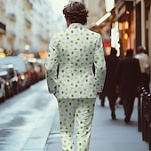 cheap Men's Clothing​-St. Patrick 2026 Shamrock Irish Carnival Pants Suits &amp; Blazers Novelty Funny Adults' Men's Saint Patrick's Day Casual Party Easy Carnival Costume Dress Up