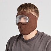 abordables chauffage et refroidissement-Masque d'hiver chaud en polaire, coupe-vent, unisexe, avec protection des oreilles et visière intégrale, cagoule coupe-vent pour la moto et le ski