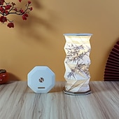 Недорогие Декоративные огни-портативная лампа для путешествий с сенсорным диммером, дорожная лампа с теплым светом, складная бумажная лампа, перезаряжаемая настольная лампа на батарейках для спальни и гостиной, подарки для