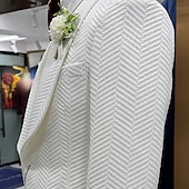 baratos Ternos de casamento-Masculino Smoking Ternos de festa casamento na praia Casamento na primavera Preto Branco Primavera Verão Terno Lapela Xale Festa Negócio Cor Sólida Moderno Conjunto de 3 peças Comum 1 Botão