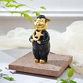 cheap Ramadan &amp; Eid-Ramadan Sheep Figurine, Black &amp; White Resin Sheep Holding Moon &amp; Star, Hand-Painted Decorative Ornament for Eid al-Fitr, Eid al-Adha, Ramadan Home Décor, Gift for Family &amp; Celebration