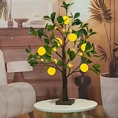 levne Dekorativní světla-60cm/23,9palcové umělé světlo na citroník, 12 citronů, 24 LED korálků, jarní/letní interiérová/venkovní dekorace do ložnice, obývacího pokoje, jídelny, noční světlo na párty