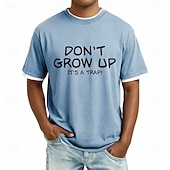  Dont Grow Up Its A Trap Cotton Washed Men Graphic T Shirt Vintage Distressed Purple Ringer Tee Funny Humorous Saying Top Clothing Apparel S M L XL XXL XXXL