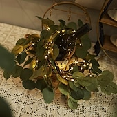 cheap Battery &amp; USB Indoor Lights-Eucalyptus leaves, olive leaves, simulated leaves, rattan strips, light string, 1.8M-96Leds, AAA waterproof timed battery box, holiday wedding party, indoor and outdoor atmosphere decoration props
