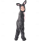 cheap Animal Costume-Carnival Costume 2026 Kigurumi Pajamas Fancy Costume Onesie Costume Rabbit Bunny Cute Hooded Fleece Kid's Boys' Girls' Carnival Easter Party Performance Homewear Dress Up