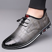 economico Scarpe Casual con Lacci-scarpe casual da uomo con stampa coccodrillo nera, scarpe da sposa formali uniche per lo sposo e i testimoni, perfette per cerimonie e ricevimenti nuziali all'avanguardia