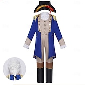  250th Anniversary USA Rococo Baroque Outfits Long Sleeves George Washington Colonial Revolutionary War Costumes Fancy Dress Boys' Carnival Independence Day 4th of July Kid's Coat Pants Collar