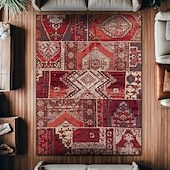 billiga Områdesmattor-Vintage persisk matta, fläckbeständig och lätt att rengöra, etnisk soffpläd, halkfri sängmatta i sovrummet, slitstark och elegant golvdekor i vardagsrummet