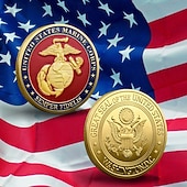 abordables 250 Aniversario de los EE. UU.-Moneda Conmemorativa del Cuerpo de Marines de EE.UU. – Moneda de Desafío Militar de Arte de Hierro del 250.º Aniversario de los Estados Unidos Medalla Coleccionable de Metal para Marines y Regalos