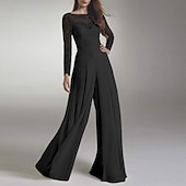 Χαμηλού Κόστους Ολόσωμες φόρμες της μαμάς-Φό Dresses Παραλιακό Γάμο Αίθουσα Casual Γάμο Φόρεμα Ζώνες Ψευδαίσθηση Λαιμό Μακρύ Μανίκι Έδαφος Μήκος Δαντέλα Γάμου Με Εφαρμογές