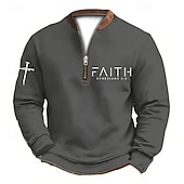 levne Pánské 3D mikiny-Pánské Mikina Čtvrtletní mikina na zip Černá Bílá Armádní zelená Námořnická modř Hnědá Poloviční zip Barevné bloky Písmeno Haç Poloviční zip Tisk Denní Sporty a outdoor Dovolená Polyester Vinobran