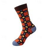 levne pánské ponožky-Pánské 5 párů Ponožky Koşu Çorapları Ponožky pro běžné nošení Vodní modrá Černá Barva Geometrický Venkovní Dovolená Denní nošení Střední Jaro Podzim Módní Šik ven