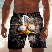  Per uomo Animale Cartoni animati Frizzle Chickens Costumi da bagno Pantaloncini da mare Pantaloncini da Surf Misura del girovita medio Divertente All'aperto Vacanza Tasche Laterali fodera in rete