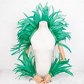 Χαμηλού Κόστους αξεσουάρ-Καθαρενικά 2026 Ρίο Καρναβάλι Σάμπα Αξεσουάρ Καρναβάλι Κόκκινο Και Κίτρινο Φτερό Στολή Σετ Μανίκι Ωμού  Καλύμματα Βραχίονα Για Μάρντι Γκρας Χορό Πάρτι Βραζιλία Φεστιβάλ Ενδυμασίας