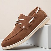 economico Scarpe Casual con Lacci-scarpe casual slip-on da uomo in pelle scamosciata marrone, eleganti scarpe da sposa per sposo e testimoni, comode calzature formali per occasioni di matrimonio semi-formali e ricevimenti