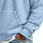 economico felpe con cappuccio da uomo di base-Per uomo Felpa con cappuccio Felpa con cappuccio a nido d'ape Blu Nero Verde chiaro Verde militare Viola Con Cappuccio Semplice Tasca a marsupio Sport &amp; Outdoor Casuale Quotidiano senza stampa