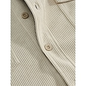 abordables camisa con botones para hombre-Hombre Camisa Camisa casual Camisa de playa Camisa de Pana Abotonar la camisa Negro Marrón Verde Ejército Albaricoque Gris Manga Larga Color sólido Diseño Diario Vacaciones Bolsillo Ropa Moda Casual