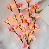 お買い得  装飾ライト-70cm 20個のLEDビーズ人工桜の木の枝ライト、単三電池駆動、屋内寝室、リビングルーム、ダイニングルーム、パーティー、バレンタインデー、結婚式、休日の装飾