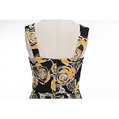 economico Vestiti-Anni 1950 Retrò Vintage Midi Abito Swing Vestito Svasato Senza maniche Aderente &amp; Svasato Costume Per donna Carnevale San Valentino Casuale Ritorno a casa Festa a tema retrò Adulti Vestito Primavera