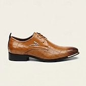 Недорогие Дерби туфли-мужские коричневые оксфорды из искусственной кожи с крокодиловым узором - элегантные туфли на шнуровке для официальных и деловых нарядов