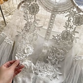 Χαμηλού Κόστους Δαντέλα κορυφές-Γυναικεία Μπλούζα Δαντέλα Κουρελού Σκέτο Βίντατζ Στυλάτο Μακρυμάνικο Ζιβάγκο Κανονικά μπλουζάκια Καθημερινά Εξόδου Θαλασσί Μαύρο Λευκό Χακί Σομόν Καλοκαίρι Άνοιξη Φθινόπωρο Χειμώνας