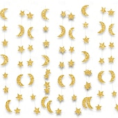 olcso Ramadán és Eid-3 méteres ramadan eid csillogó hold és csillag girland, csillogó függő banner iszlám fesztiválra, ramadan mubarak faldekoráció, közel-keleti ünnepi partidekorációk