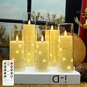 voordelige Decoratieve lichten-Kaars Zonder koorden Kerstmis Eenvoudig Modern AA-batterijen aangedreven 5 stuks