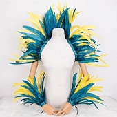 Χαμηλού Κόστους αξεσουάρ-Καθαρενικά 2026 Ρίο Καρναβάλι Σάμπα Αξεσουάρ Καρναβάλι Κόκκινο Και Κίτρινο Φτερό Στολή Σετ Μανίκι Ωμού  Καλύμματα Βραχίονα Για Μάρντι Γκρας Χορό Πάρτι Βραζιλία Φεστιβάλ Ενδυμασίας