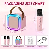 cheap Speakers-Wireless Microphone and Speaker Set Includes A Dynamic Microphone USB-charging Karaoke Machine Portable Handheld Karaoke System Great Valentine's Day Gift for Lover