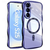 זול מארז סמסונג-טלפון מגן עבור סמסונג גלקסי S26 אולטרה פלוס S25 Ultra Plus S25 אדג' S24 Ultra Plus S23 Ultra Plus S24 FE S23 FE כיסוי אחורי מגנטי תמיכה בטעינה אלחוטית עמיד בזעזועים רטרו צפוי