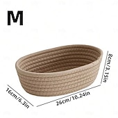 economico Portagioie e porta trucchi-eleganti cestini ovali in tessuto intrecciato con corda - organizer da scrivania pieghevoli e decorativi per cosmetici e snack &amp;chiavi con elegante design a forma di barca, senza stampa, facile