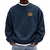 economico Felpe 3D da uomo-Per uomo Tinta unica Felpa Manica Lunga Felpe Girocollo Abbigliamento Sportivo Classico Casuale Quotidiano Tutte le stagioni Blu Nero Blu reale Abbigliamento progettista Stampa 3D S M L XL 2XL 3XL