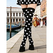 halpa Lisätarvikkeet-Naisille Mardi Gras 5-Pakkaus Pilkku Over-the-Knee -sukkia Värikkäät Karnevaalipuvut Joustavat Retro-juhlalahjat Festivaaleille  Naamiaisjuhliin
