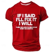  Ανδρικά Αστεία αργκό Μπλουζάκι Κοντομάνικο Κοντομάνικη μπλούζα 3D εκτύπωση Στρογγυλή Ψηλή Λαιμόκοψη Πουκάμισο Μοντέρνα Καθημερινά Καθημερινά Δρόμος Θαλασσί Μαύρο Ρουμπίνι Καλοκαίρι Άνοιξη Ρούχα Τ M L