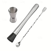 olcso Koktélkeverő-3 darabos professzionális rozsdamentes acél bártender készlet jégkrémmel, jégpickővel/shakerrel &amp;sörnyitó - nagy teherbírású keverők, bárok, shakerek, bárok számára alkalmas