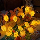 tanie Łańcuchy świetlne baterii-Wielkanocne lampki choinkowe zasilane bateryjnie, dekoracje LED, wiosenne lampki choinkowe do domu, do wewnątrz i na zewnątrz, do koszyka wielkanocnego, na imprezę, do sypialni, na sezon