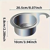 billige Kjøkkenutstyr og -redskap-4 stk. kraftig avløpskurv i rustfritt stål til undervasken - plassbesparende kjøkkenorganisator med enkel rengjøring, solid konstruksjon, elegant design, moderne oppvaskkumtilbehør til kjøkken