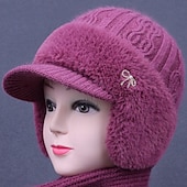 Χαμηλού Κόστους Καπέλα-Γυναικεία Καπέλο Χειμερινά Καπέλα Αντιανεμικό Ζεστό Καθημερινά ΕΞΩΤΕΡΙΚΟΥ ΧΩΡΟΥ Δρόμος Πλεκτό Μονόχρωμες