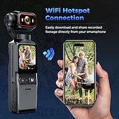 voordelige Actiecamera-4K HD actiecamera met 180° draaibare lens, beeldstabilisatie, 1,9 inch scherm, 2000 mAh batterij, lichtgewicht, ideaal voor vloggen. &amp;reis- en vlogapparatuur: strak design, duurzame constructie,