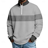 economico Polo geometrica da uomo-Per uomo Blocco di colori Polo con zip Manica Lunga Magliette polo Colletto alla coreana Casual Scuola Athleisure Ferie Abbigliamento quotidiano Stampa 3D Polo con cerniera a un quarto Autunno
