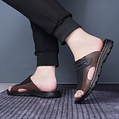 お買い得  メンズ・スリッパ＆フィットフロップ-メンズブラウンアウトドアサンダル - 快適で耐久性があり、調節可能なストラップ付き。ハイキング、トレッキング、カジュアルなアウトドアウェアに最適です。