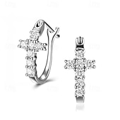 Χαμηλού Κόστους Σκουλαρίκια-1 ζευγάρι Σκουλαρίκι For Γυναικεία Κυβικά ζιρκόνια Καθημερινά Δρόμος Χαλκός Μονόγραμμα Cruce