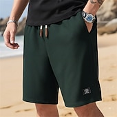 economico Pantaloncini casual-Per uomo Pantaloncini Waffle Pantaloncini Estivi Shorts da Spiaggia Pantaloncini casual Pantaloncini strutturati Coulisse Elastico in vita Tinta unica Comodità Lunghezza al ginocchio Quotidiano