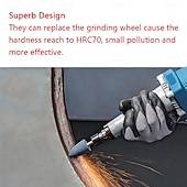cheap Hand Tools-10 Pack 1/8 Shank Abrasive Mounted Stone Grinding Bits Sanding Drill Bit for Rotary Tool Flap Wheel for Grinding Polishing Deburring Ferrous Metal