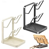 olcso Konyhai tárolás-konyhai edényfedő tárolóállvány, edényfedő vágódeszka tartó kivehető csepptálcával, helytakarékos konyhai edényfedő szervező állvány pultra