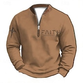 levne Pánské 3D mikiny-Pánské Mikina Čtvrtletní mikina na zip Černá Bílá Armádní zelená Námořnická modř Hnědá Poloviční zip Barevné bloky Písmeno Haç Poloviční zip Tisk Denní Sporty a outdoor Dovolená Polyester Vinobran